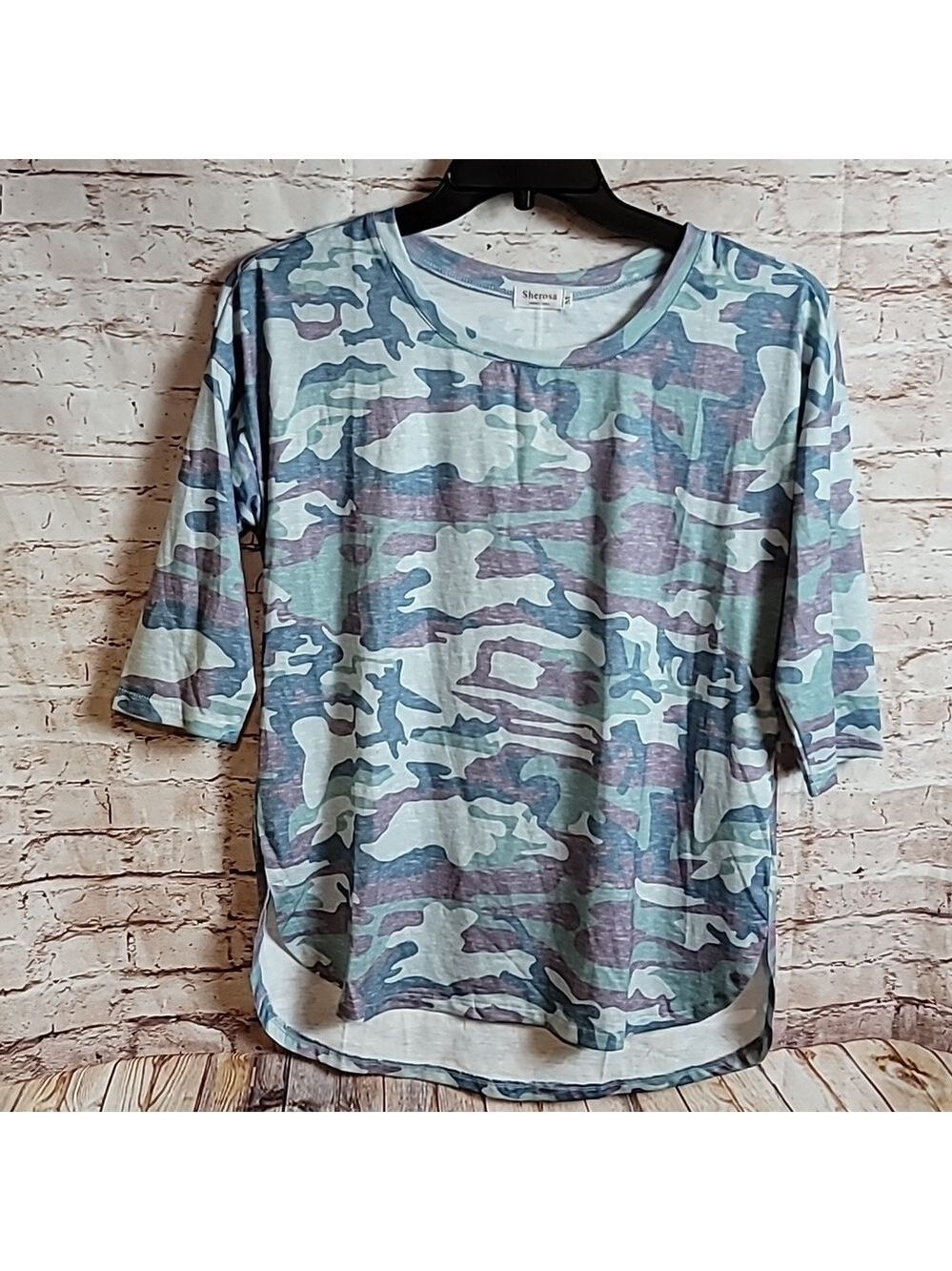 Sherosa camo tee shirt women's medium nwt
